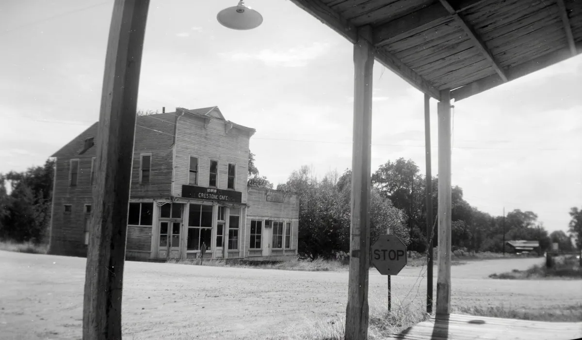 Historic black-and-white photo of old Crestone, Colorado — Crestone tours